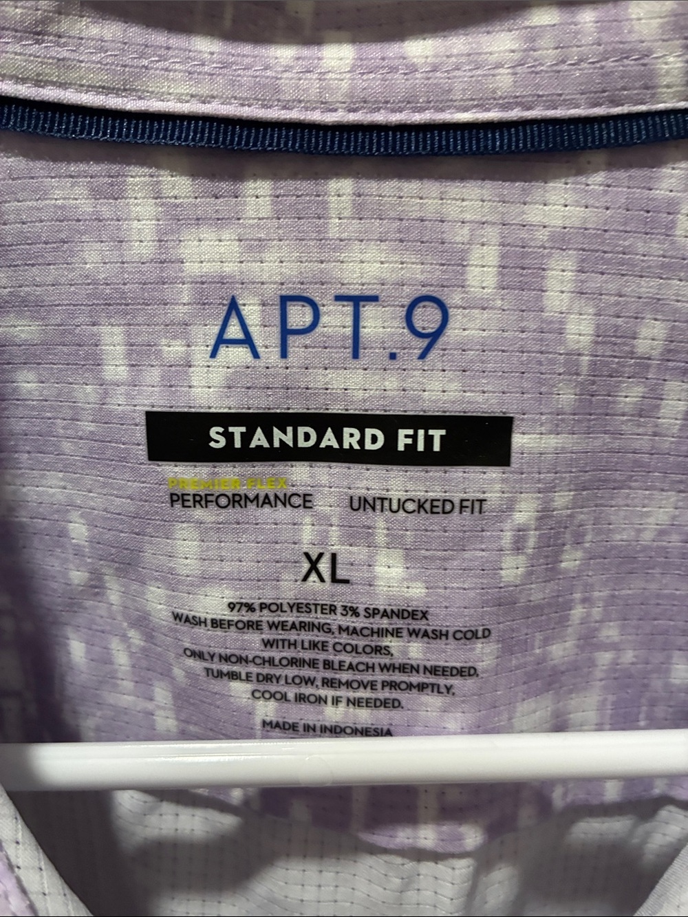 APT. 9 Men’s Performance Lavender Short-Sleeve Button-Up Shirt XL NWT - Picture 4 of 6